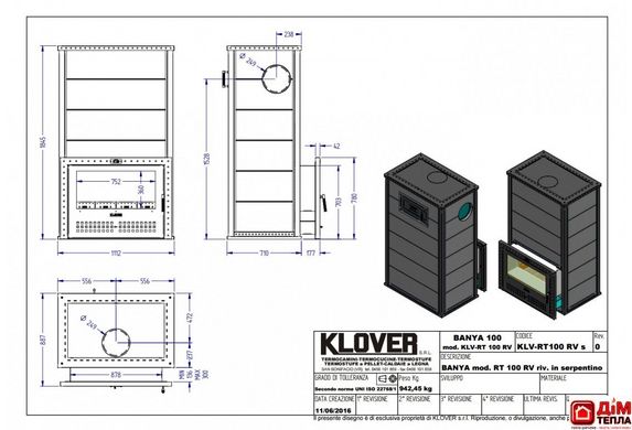 Печь для бани премиум-класса KLOVER RT-100 RV KLOVER_RT-100_RV фото