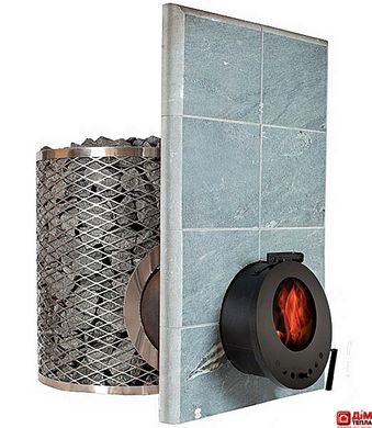 Дровяная печь для бани и сауны IKI SL со стеклянной дверкой и прямым дымоходом 104973 фото