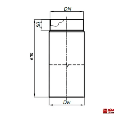 Труба димохідна Darco 0,5 м &Oslash; 150 чорна сталь 2 мм RP 150/500 - CZ 2 фото