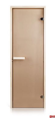 Стеклянная дверь для бани и сауны GREUS Classic прозрачная бронза 70/190 липа 107582 фото