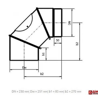 Колено регулируемое с ревизией Darco 90&deg; на дымоход &Oslash; 250 черная сталь 2 мм KNSR 250/90-CZ 2 фото