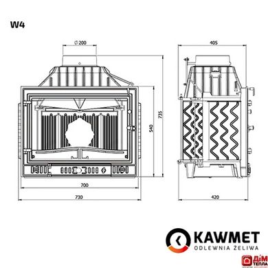 Каминная топка KAWMET W4 (14,5 kW) Kaw-met W4 фото