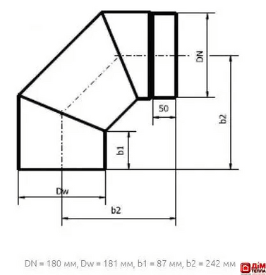 Колено Darco 90&deg; &Oslash; 180 черная сталь 2 мм KS 180/90-CZ 2 фото