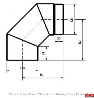 Колено Darco 90&deg; &Oslash; 200 черная сталь 2 мм KS 200/90-CZ 2 фото